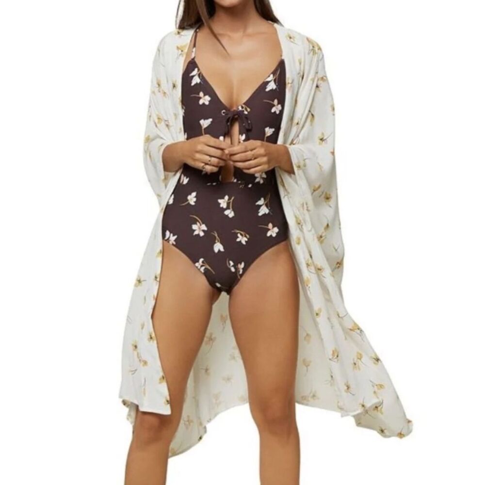 NWT O'NEILL KIMBERLY KIMONO COVER UP IN EGGSHELL m / l